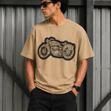 Bullet – Sand Beige Tee Premium Oversized Graphic Printed T-Shirt for Men