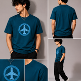 Aeroplane – Ocean blue Tee Premium Oversized Graphic Printed T-Shirt for Men