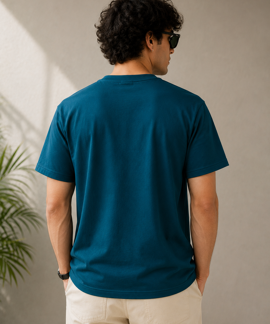 Pattern 9 – Persian Blue Tee Premium Oversized Graphic Printed T-Shirt for Men