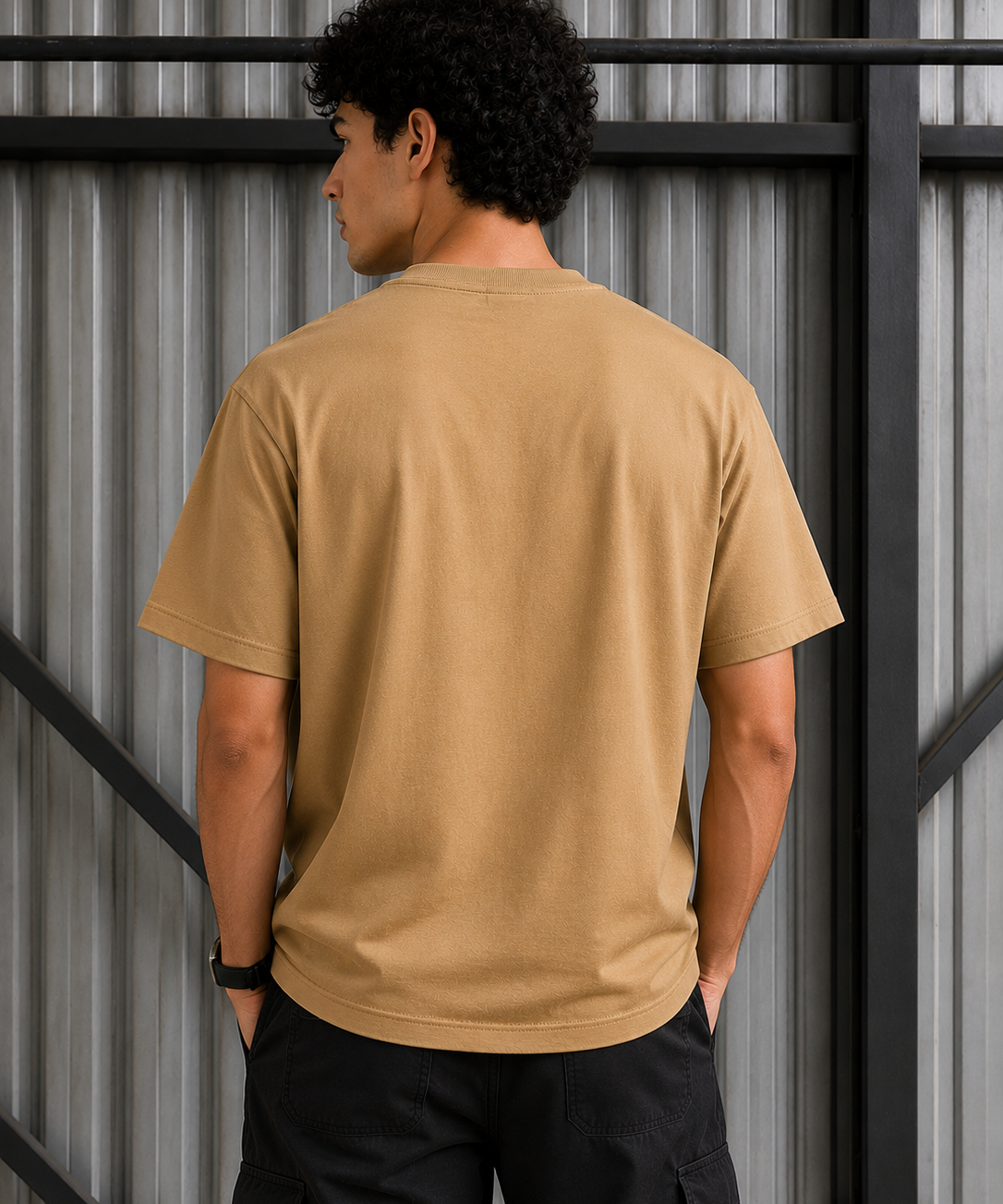 Different Sand Brown Premium Oversized Graphic Printed T-Shirt for Men