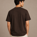 Geomatric Dark Brown Premium Oversized Graphic Printed T-Shirt for Men