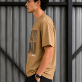 Different Sand Brown Premium Oversized Graphic Printed T-Shirt for Men